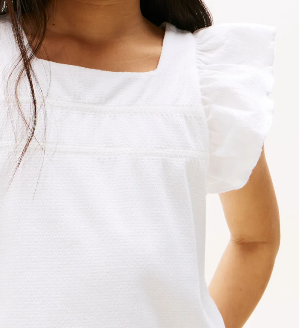 Børn Tommy Hilfiger Toppe|Top - Ruffle - Hvid