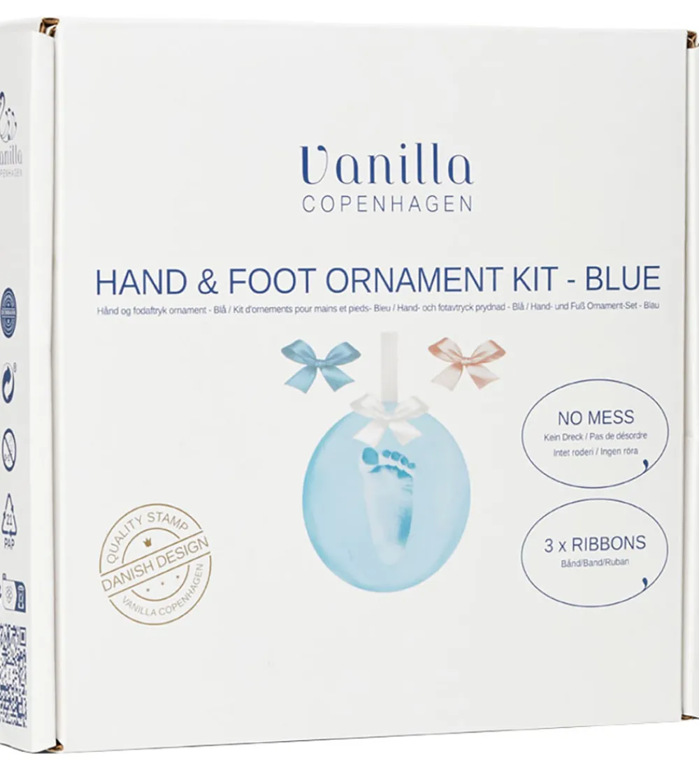 Vanilla Copenhagen Kreasæt>Hånd- og Fodaftryk Sæt m. Bånd - Blå
