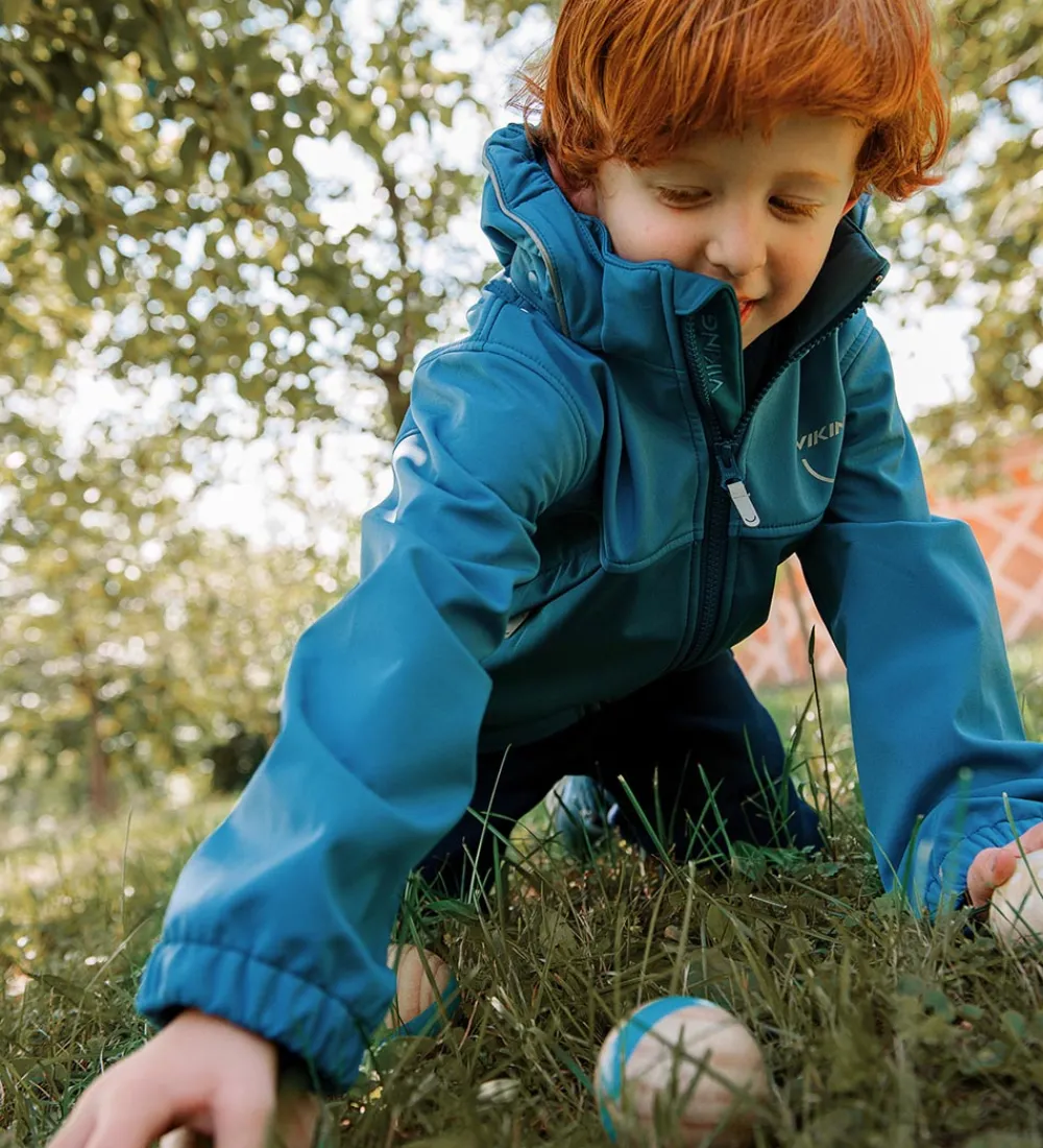 Børn Viking Softshell|Softshelljakke m. Fleece - Play - Denim