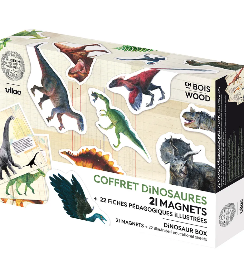 Vilac Magnetlegetøj|Magnet|Magneter - 21 stk. - Dinosaurer fra Naturhistorisk Museum