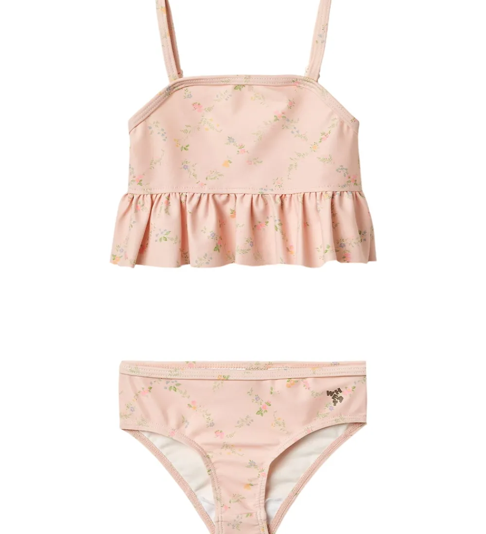 Børn Wheat Badetøj>Bikini - UV40+ - Lærke - Powder Checked Flowers
