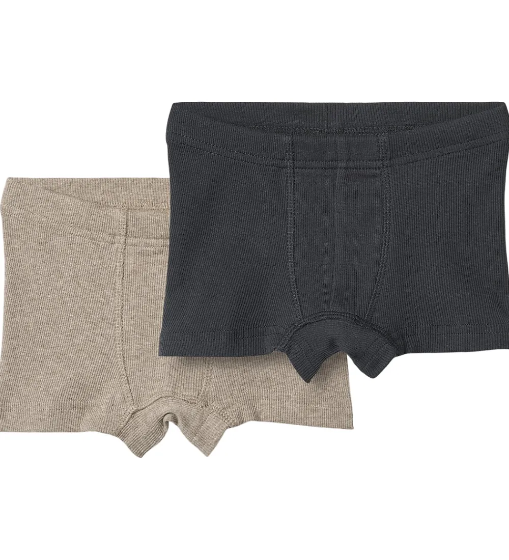 Børn Wheat Undertøj|Boxershorts - Rib - 2-pak - Louis - Navy/Beige