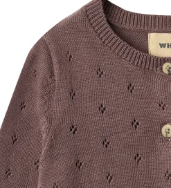 Børn Wheat Striktrøjer>Cardigan - Strik - Maia - Plum