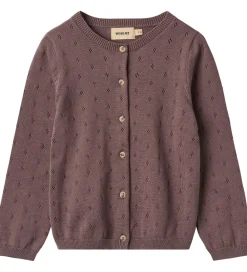 Børn Wheat Striktrøjer|Cardigan - Strik - Maia - Plum