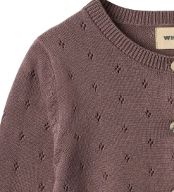 Børn Wheat Striktrøjer|Cardigan - Strik - Maia - Plum