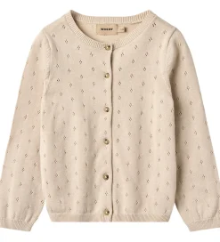 Børn Wheat Striktrøjer>Cardigan - Strik - Maia - Off White m. Hulmønster