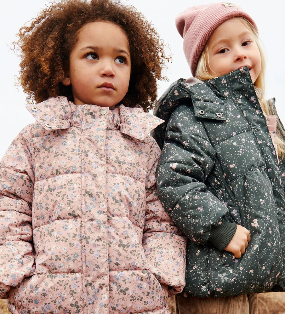 Børn Wheat Dunjakker Og Dynejakker>Dynejakke - Yrsa - Rose Powder Flowers