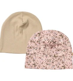 Børn Wheat Huer Og Hatte|Hue - 2-pak - Aidan - Rose Powder Flowers