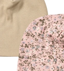 Børn Wheat Huer Og Hatte|Hue - 2-pak - Aidan - Rose Powder Flowers