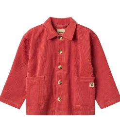 Børn Wheat Skjorter>Skjorte - Fløjl - Sage - Raspberry