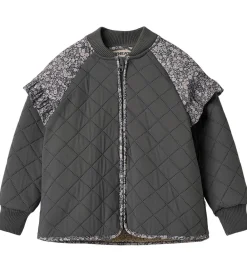 Børn Wheat Termotøj>Termojakke - Ellas - Black Sea m. Blomster