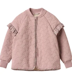 Børn Wheat Termotøj>Termojakke m. Fleece - Ellas - Warm Rose m. Blomster