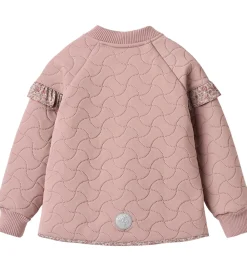 Børn Wheat Termotøj>Termojakke m. Fleece - Ellas - Warm Rose m. Blomster