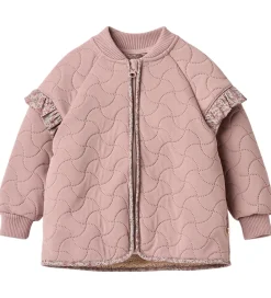 Børn Wheat Termotøj>Termojakke m. Fleece - Ellas - Warm Rose m. Blomster