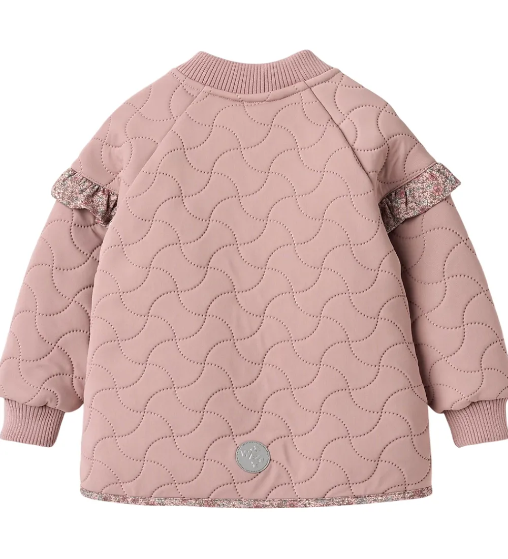 Børn Wheat Termotøj>Termojakke m. Fleece - Ellas - Warm Rose m. Blomster